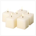 Set of 6 Ivory Vanilla Votive cubes