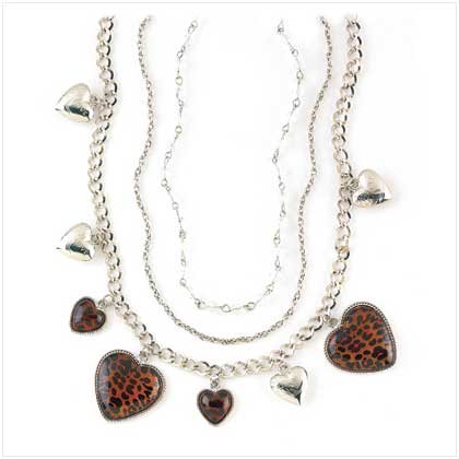 Leopard Heart Charm Necklace