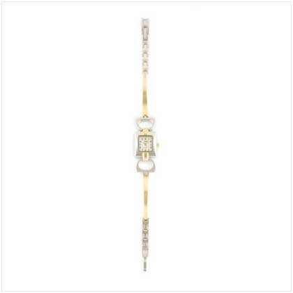 2-Toned Square dial metal Watch