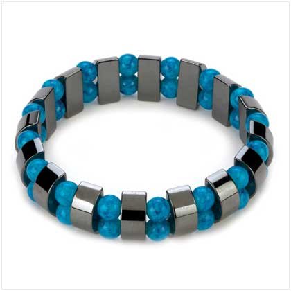 Hematite Turquoise Pearl Bracelet