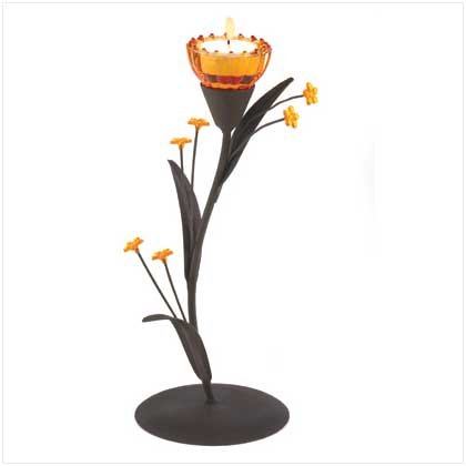 Amber Lily Tealight Holder