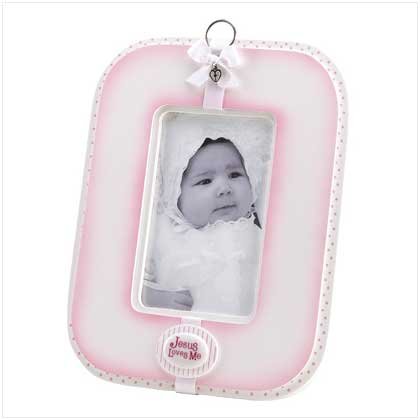 Pink Jesus Loves me Photo frame