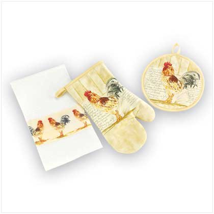 Rooster Kitchen Textile Set
