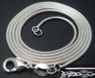 1mm sterling silver 22" snake chain