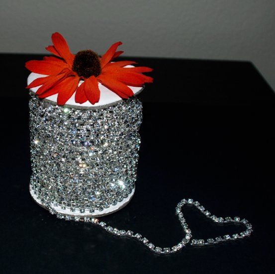 3 feet/1 yard SS6 2.1mm Rhinestone Chain Crystal Silver Plated Wedding Cake Banding Jewelry RC001
