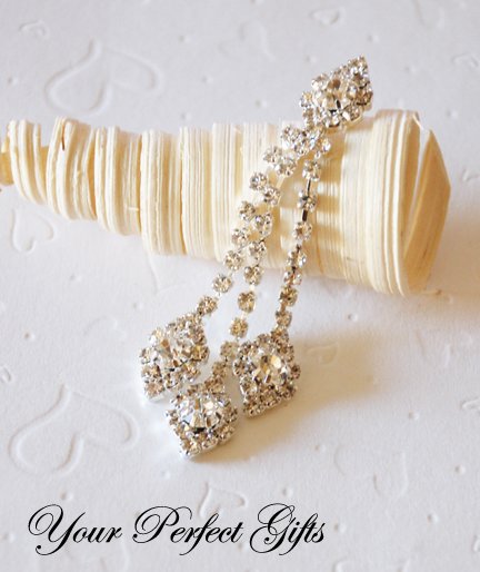 Rhinestone Crystal Dangling Drop silver for Bridal Flower Comb Chandelier Earring Brooch Pin Jewelry