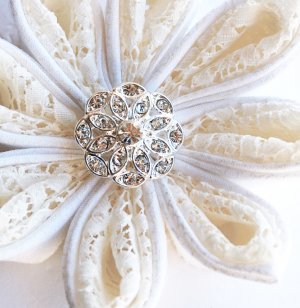 1 pc Round Diamante 20mm Rhinestone Crystal Button Hair Clip Wedding Invitation BT010