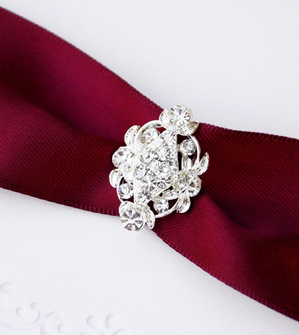 10 Fancy OVAL Silver Diamante Rhinestone Crystal Buckle Slider Wedding Invitation Chair Cover BK061
