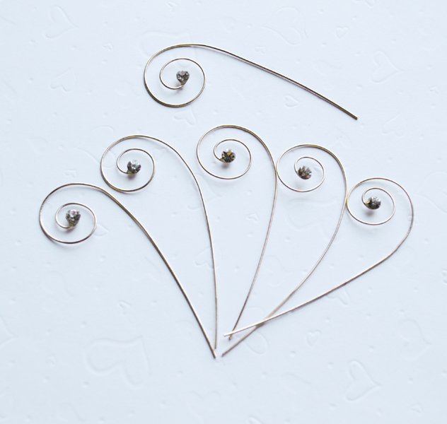 20 Clear Crystal Gold plated Swirl Pin Stem Bouquet Jewelry Wedding Cake Decoration AC016