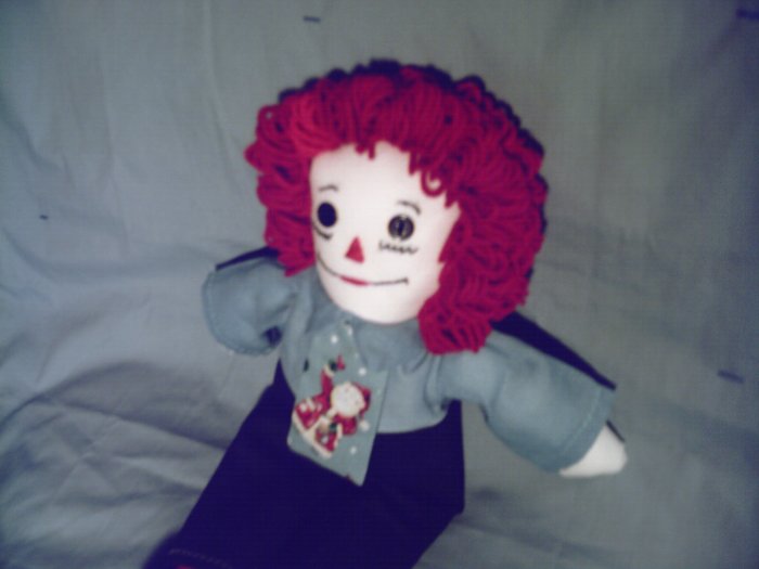 Handmade Raggedy Andy Doll with Santa Tie One of a Kind Cloth Dolls