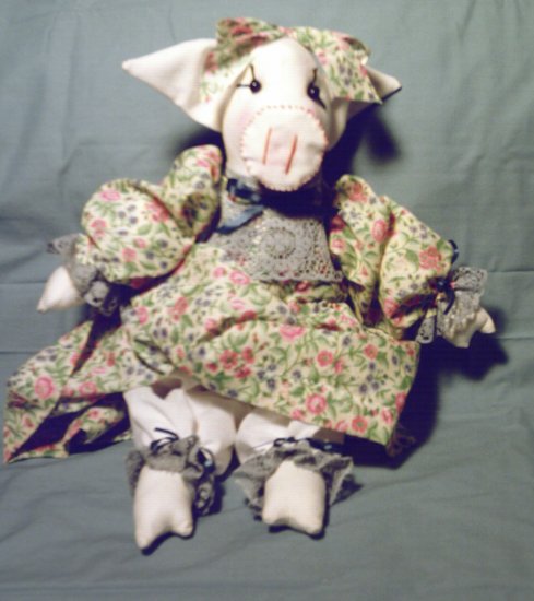 Cute Animal Pig Doll New Handmade One of a Kind OOAK Cloth Dolls
