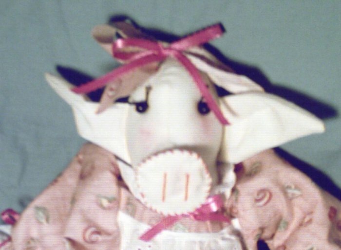 Handmade Pig Doll Handcrafted One of a Kind Cloth Doll Cute Piggy!