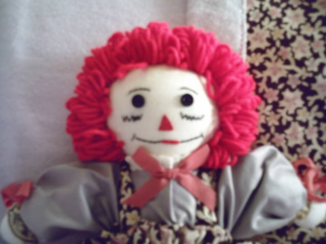 Handmade Raggedy Ann Doll with Matched Quilt Lavender One of a Kind OOAK Cloth Dolls