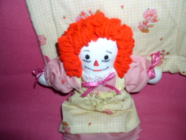 Strawberry Shortcake Raggedy Ann Doll and Matched Fleece Quilt Handmade One of a Kind