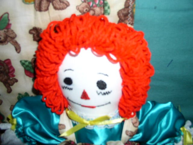 Teddy Bear Fairy Raggedy Ann Doll and Matched Quilt Fairies Hand made One of a Kind