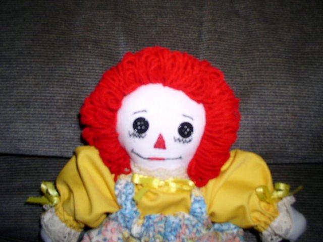 Handmade One of a Kind Raggedy Ann Doll OOAK Handcrafted Dolls Yellow Floral!