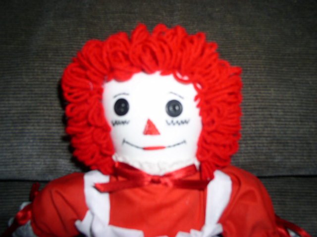 SOLD Red White Handmade Raggedy Ann Doll One of a Kind OOAK Handcrafted Dolls