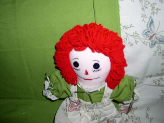Handmade Raggedy Ann Doll with matched quilt One of a Kind Cloth Dolls Butterfly Butterflies