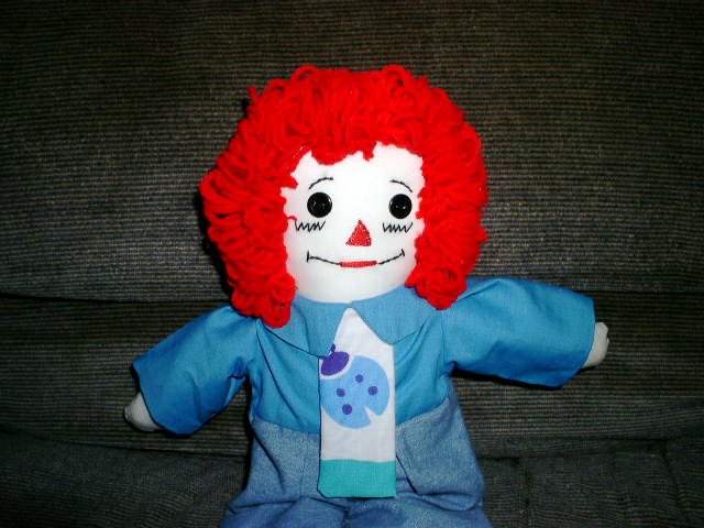 Ladybug Raggedy Andy Doll Handmade One of a Kind Cloth Dolls OOAK Hand embroidered face!