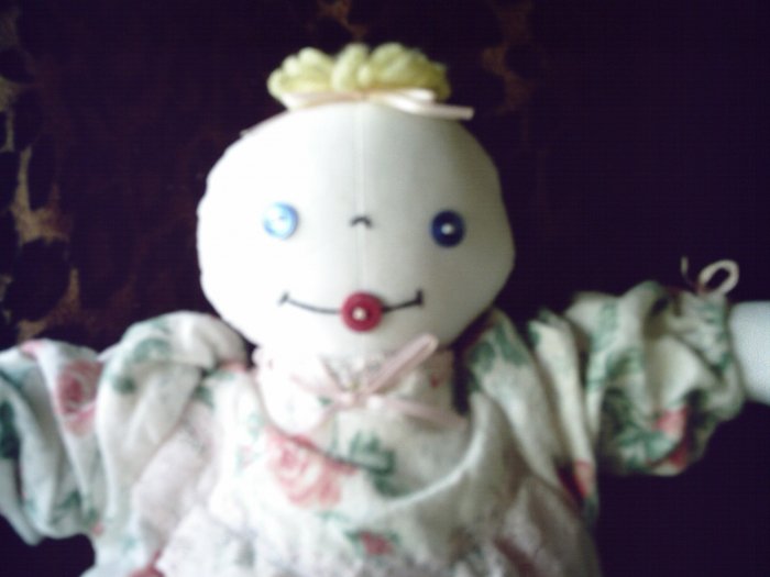 SOLD 15 inch New Baby Cutie Cloth Handmade Doll One of A Kind OOAK