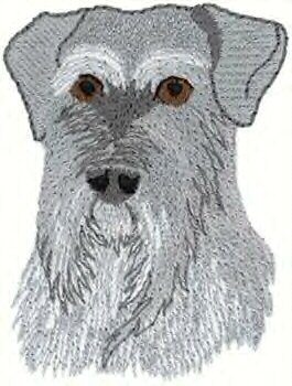 Schnauzer Head Machine Embroidered On Hand Towel