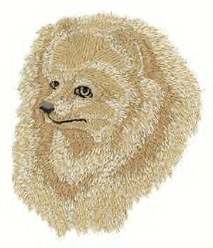 Pomeranian Machine Embroidered Dog On Hand Towel