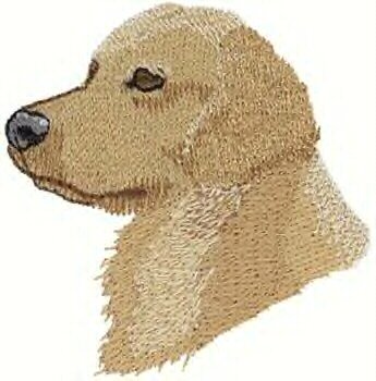 Golden Retreiver Dog Head Machine Embroidered On Hand Towel