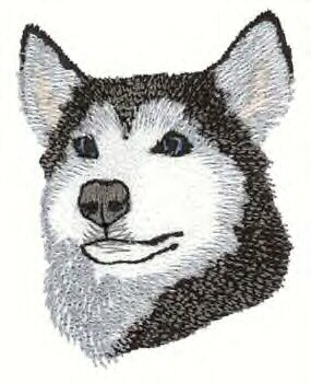 Siberian Husky Machine Embroidered On Hand Towel
