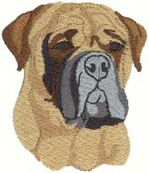 Bullmastiff Dog Head Machine Embroidered On Hand Towel