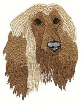 Afghan Hound Dog Head Machine Embroidered On Hand Towel