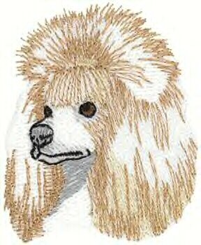 Poodle Head Machine Embroidered On Hand Towel