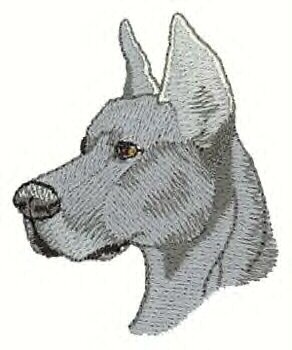 Great Dane Head Machine Embroidered On Hand Towel