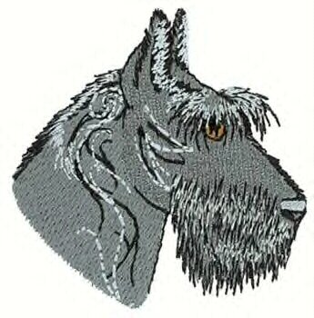 Scotty Dog Head Machine Embroidered On Hand Towel