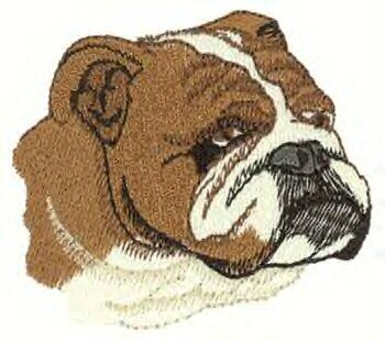 Bulldog Head Machine Embroidered On Hand Towel
