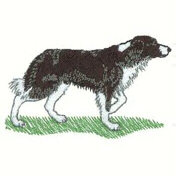 Border Collie Machine Embroidered On Hand Towel