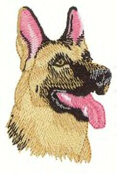 German Shephard Machine Embroidery on Hand Towel