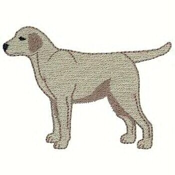 Yellow Labrador Machine Embroidered on Hand Towel