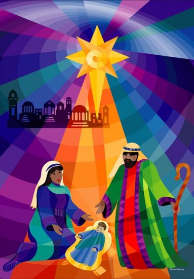 CHRISTMAS NATIVITY HOLY FAMILY MANGER JESUS LARGE FLAG