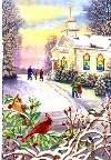 Sleigh Ride Church Winter Christmas Large Flag