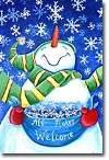 All Flakes Welcome Snowman Christmas Winter Large Flag