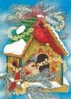 Birdhouses Snow Christmas Winter Garden Mini Flag
