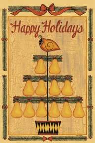 Happy Holiday Feather Tree Partridge Garden Mini Flag