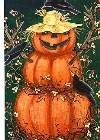Scarecrow JOL Pumpkin Halloween Large Flag