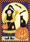 Halloween Witch Pumpkin Garden Mini Flag