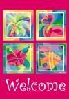 Tropical Welcome Garden Mini Flag