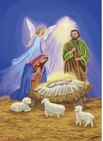 Holy Nativity Family Christmas Garden Mini Flag