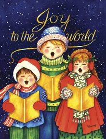 Joy to the World Carolers Winter Christmas Large Flag