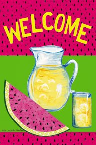 Welcome Summer Watermelon Garden Mini Flag