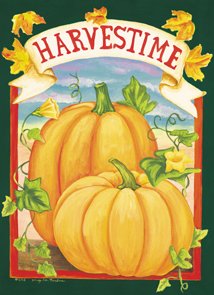 Harvest Time Pumpkin Fall Garden Mini Flag