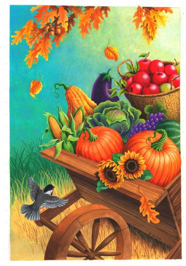 Harvest Fall Thanksgiving Garden Mini Flag